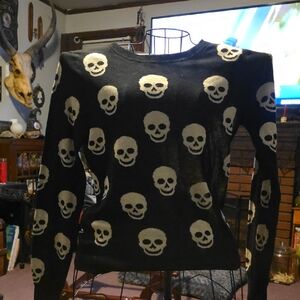 Love Culture Black and Cream Skull Sweater
